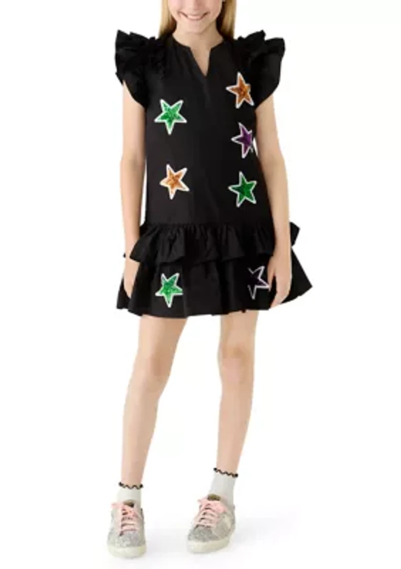 Girls 7-16 Star Applique Dress