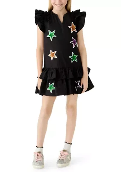 Girls 7-16 Star Applique Dress