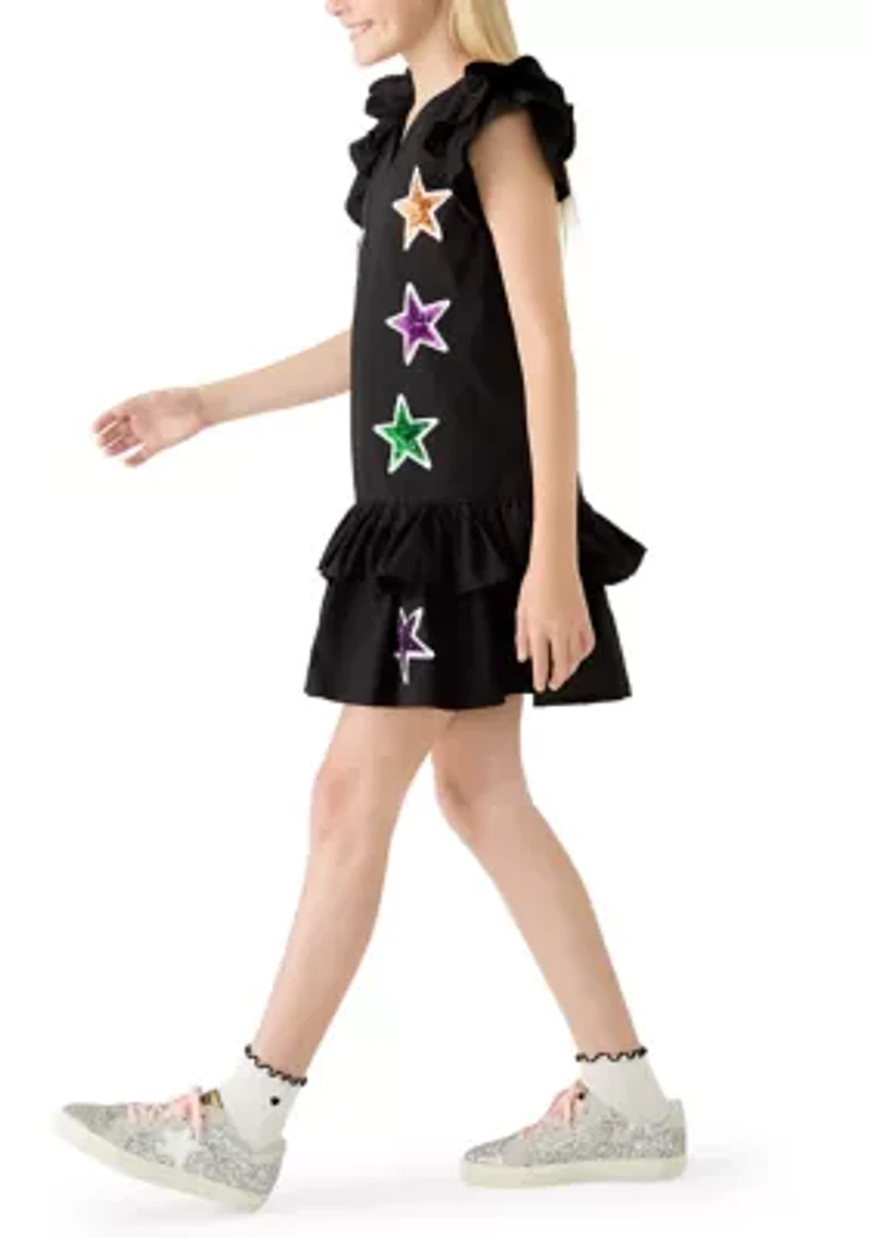 Girls 7-16 Star Applique Dress