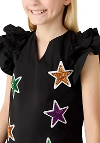 Girls 7-16 Star Applique Dress