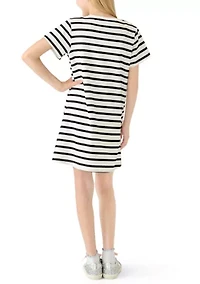 Girls 7-16 Star Striped Applique Dress
