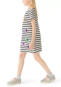 Girls 7-16 Star Striped Applique Dress