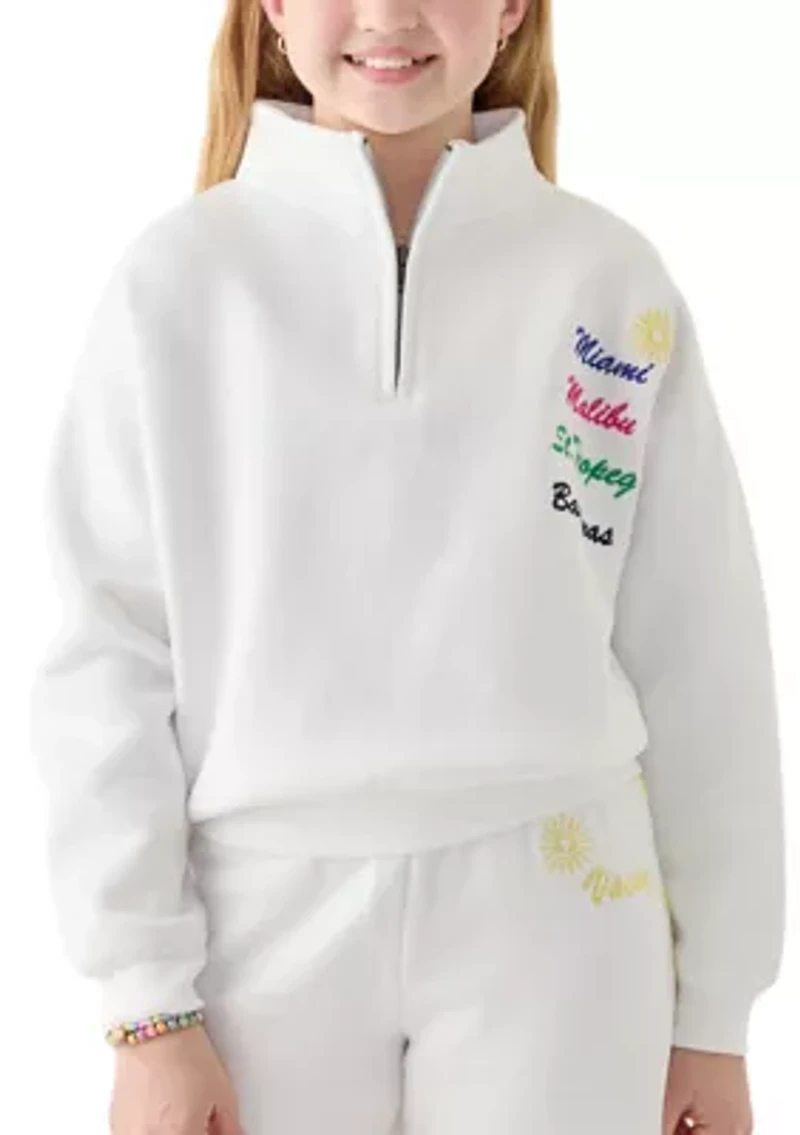 Girls 7-16 Destination 1/4 Zip Pullover Sweatshirt