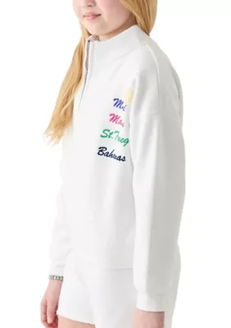 Girls 7-16 Destination 1/4 Zip Pullover Sweatshirt