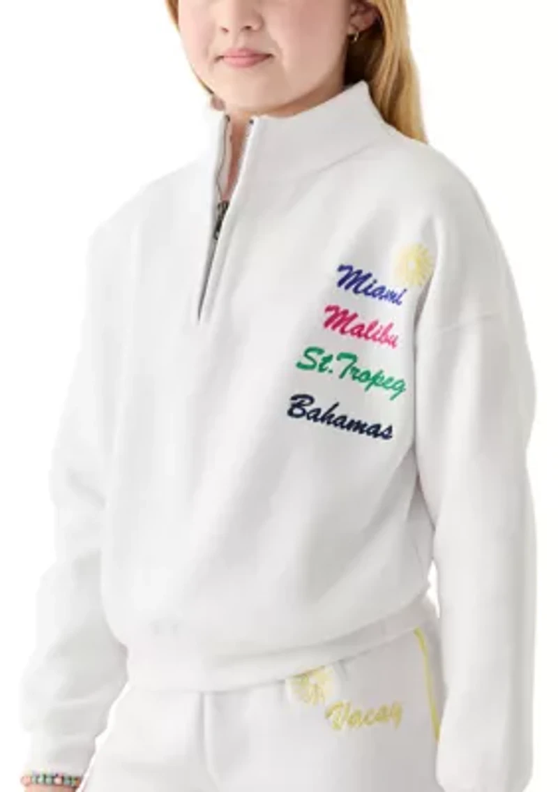 Girls 7-16 Destination 1/4 Zip Pullover Sweatshirt