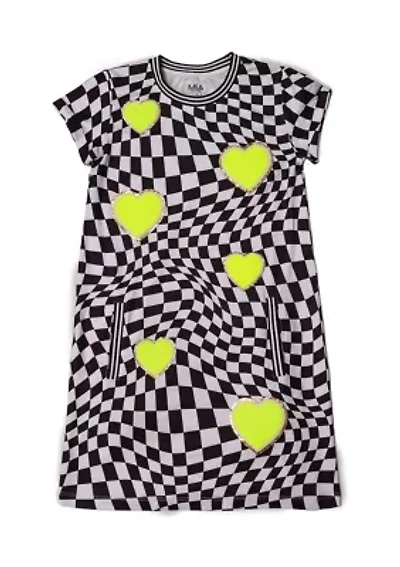 Girls 7-16 Groovy Hearts Printed Dress