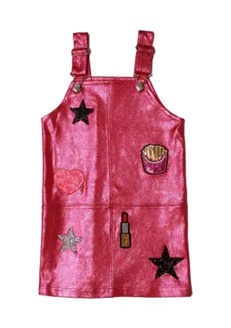 Girls 7-16 Icon Appliqué Overall Dress