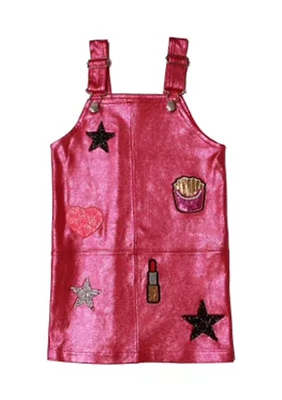 Girls 7-16 Icon Appliqué Overall Dress