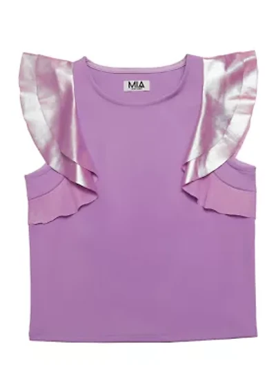 Girls 7-16 Flutter Sleeve Top