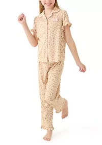 Girls 4-6x 3 Piece Pointelle Sleep Set