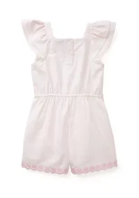 Girls 4-6x Eyelet Smocked Romper Set