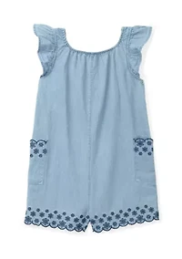 Girls 4-6x Chambray Romper