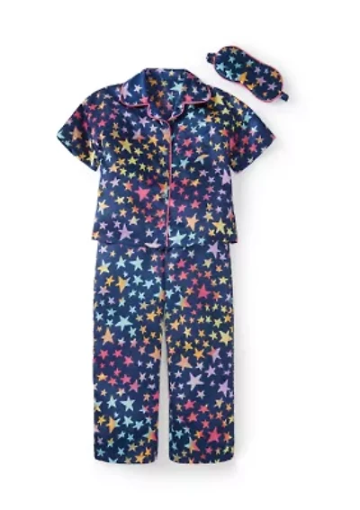 Girls 4-6X Whimsy Hearts Pajama Set with Sleep Mask
