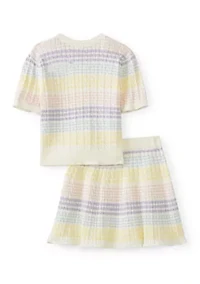 Girls 4-6x Striped Shirt and Skirt Sweater Set
