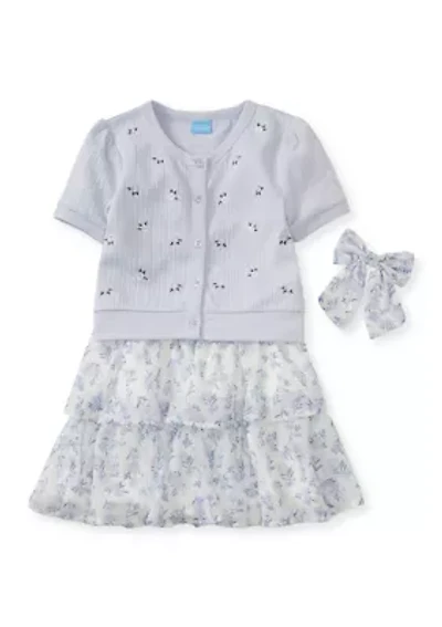 Girls 4-6x Floral Sweater and Skirt Set