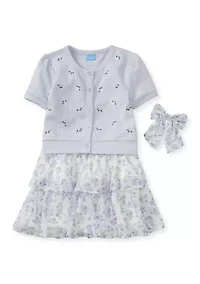 Girls 4-6x Floral Sweater and Skirt Set