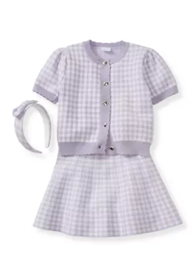 Girls 4-6x Herringbone Sweater Top and Skirt Set
