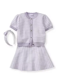 Girls 4-6x Herringbone Sweater Top and Skirt Set