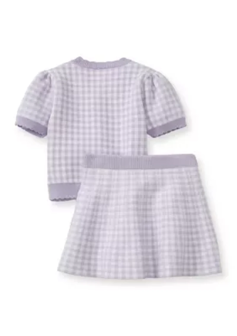 Girls 4-6x Herringbone Sweater Top and Skirt Set