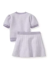 Girls 4-6x Herringbone Sweater Top and Skirt Set