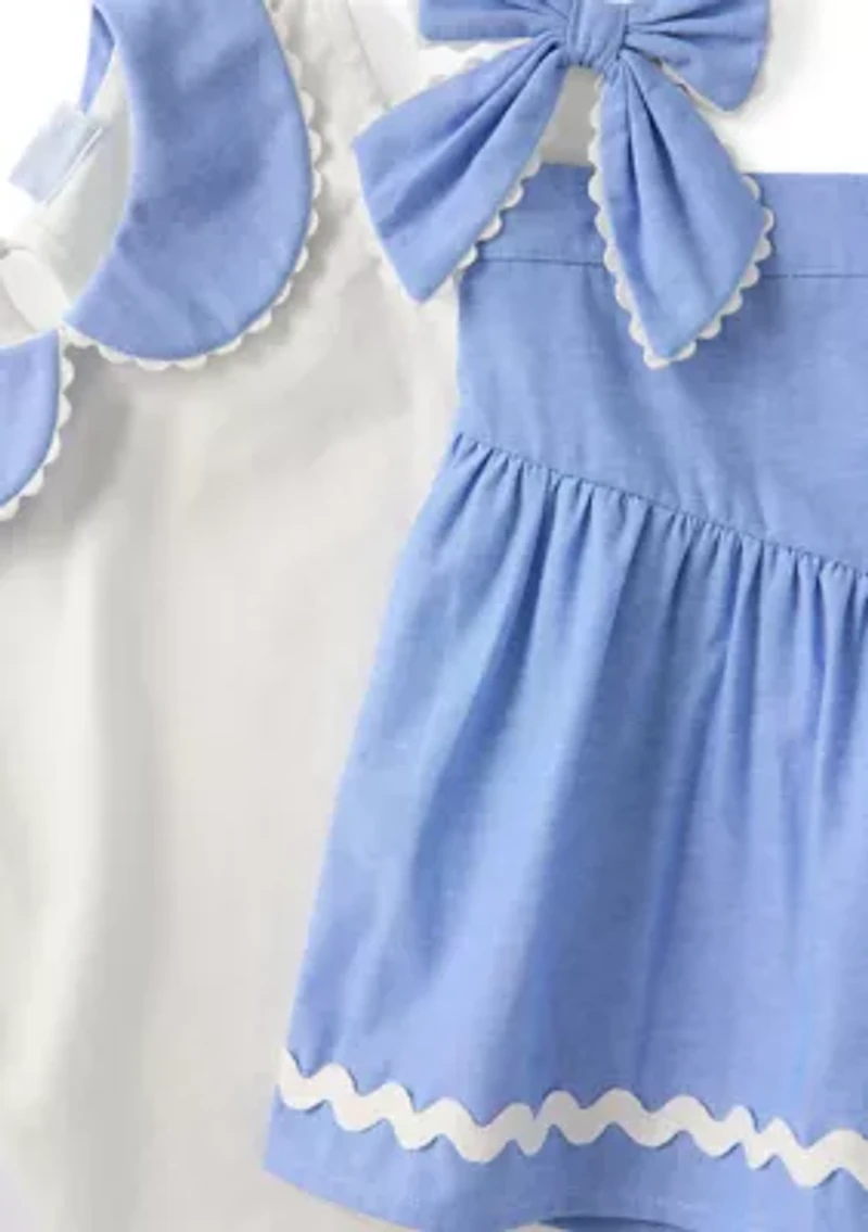 Girls 4-6x Piqué Top and Skort Set with Bow