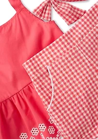 Girls 4-6x Gingham Tank Top and Shorts Set with Bow