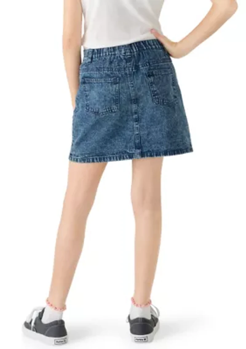 Girls 7-16 Star Denim Skort