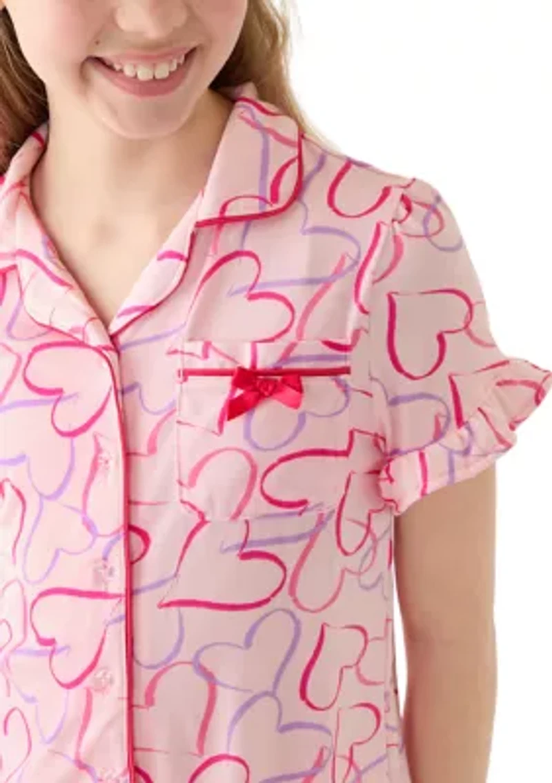 Girls 7-16 Printed Pajama Set