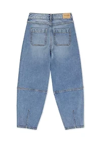 high rise balloon jeans