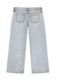 low rise seamed baggy jeans