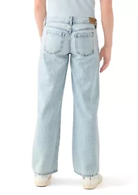 low rise seamed baggy jeans