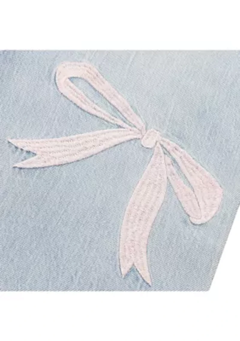 low rise baggy embroidered jeans
