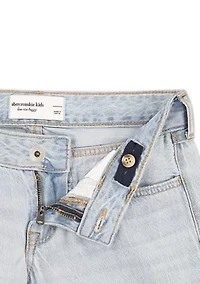low rise baggy embroidered jeans