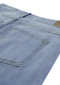 cotton high rise embroidered flare jeans