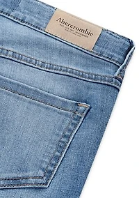 cotton denim high rise flare jeans