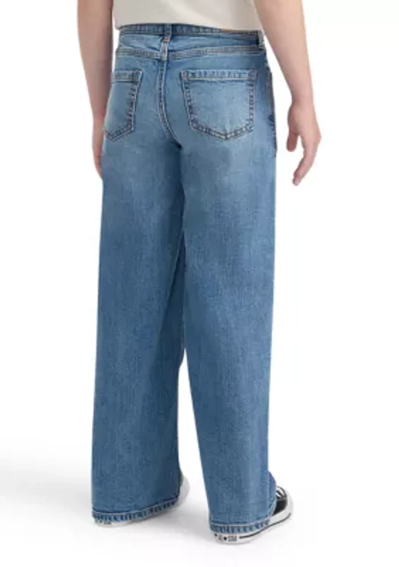 high rise wide leg jeans