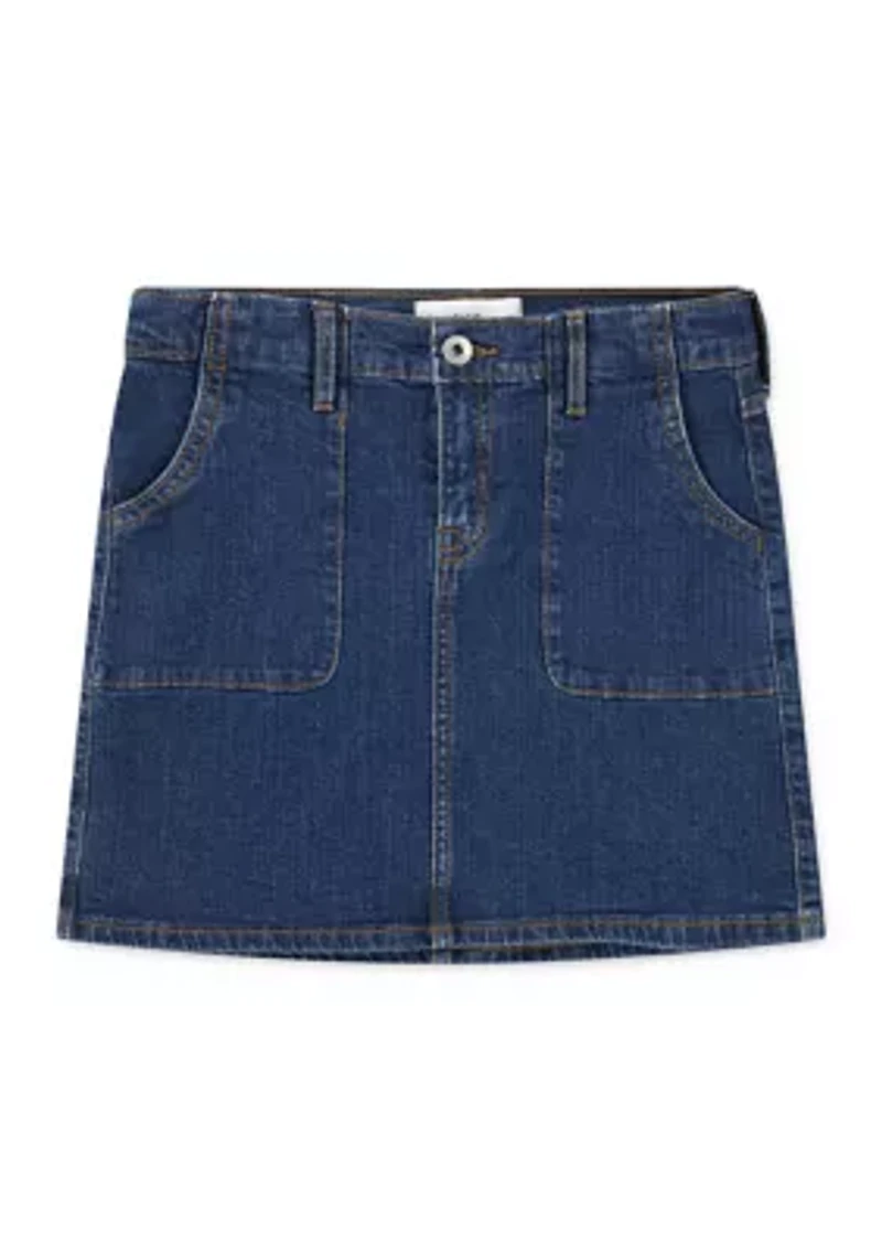denim mini skirt
