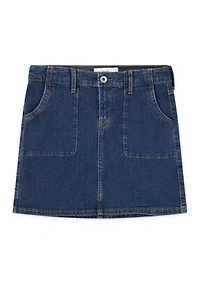 denim mini skirt