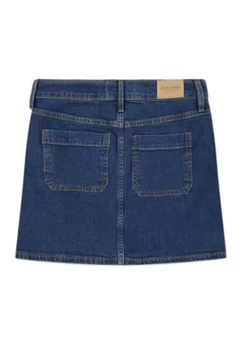 denim mini skirt