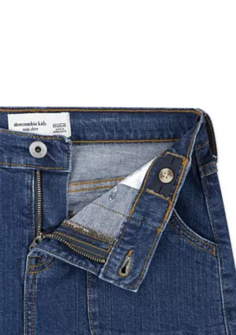 denim mini skirt