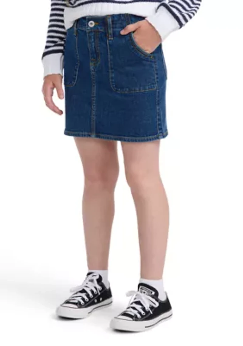 denim mini skirt