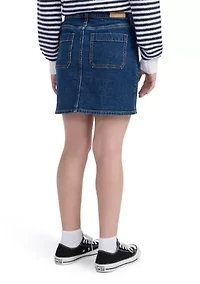denim mini skirt