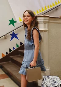cotton smocked waist tiered dress