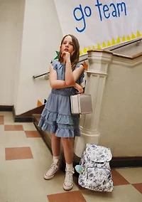 cotton smocked waist tiered dress