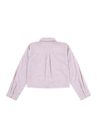 stripe boxy button front shirt