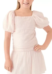 emerson puff sleeve poplin top