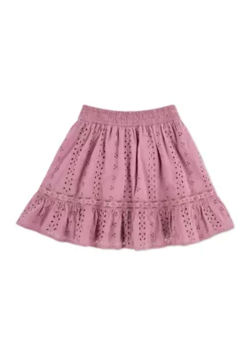 eyelet mini skort