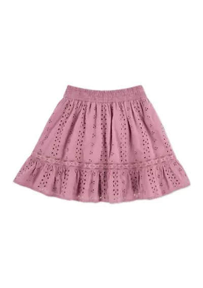 eyelet mini skort