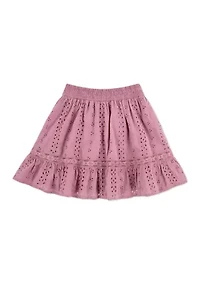 eyelet mini skort