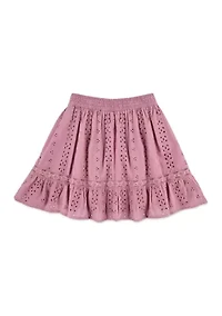 eyelet mini skort